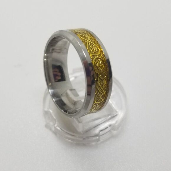 Silver Gold Circular Ring  - Picture 1 of 4